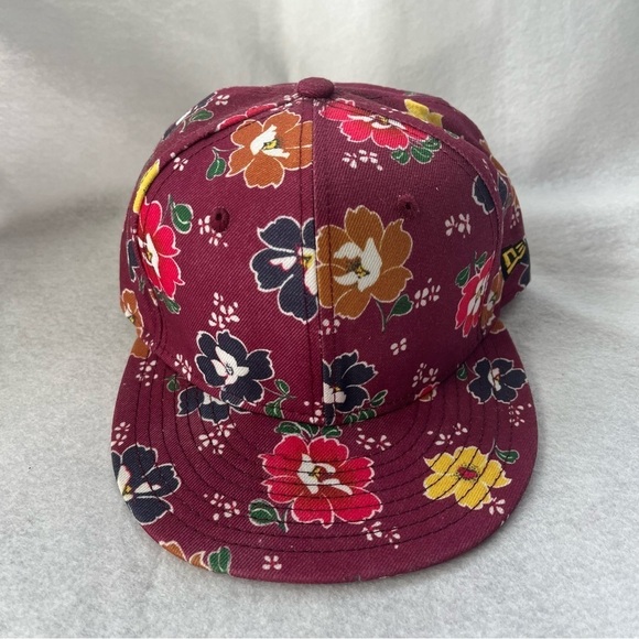 New Era Other - NEW ERA x KENZO Fitted Cap 7 1/4  Floral Print Red Baseball Hat